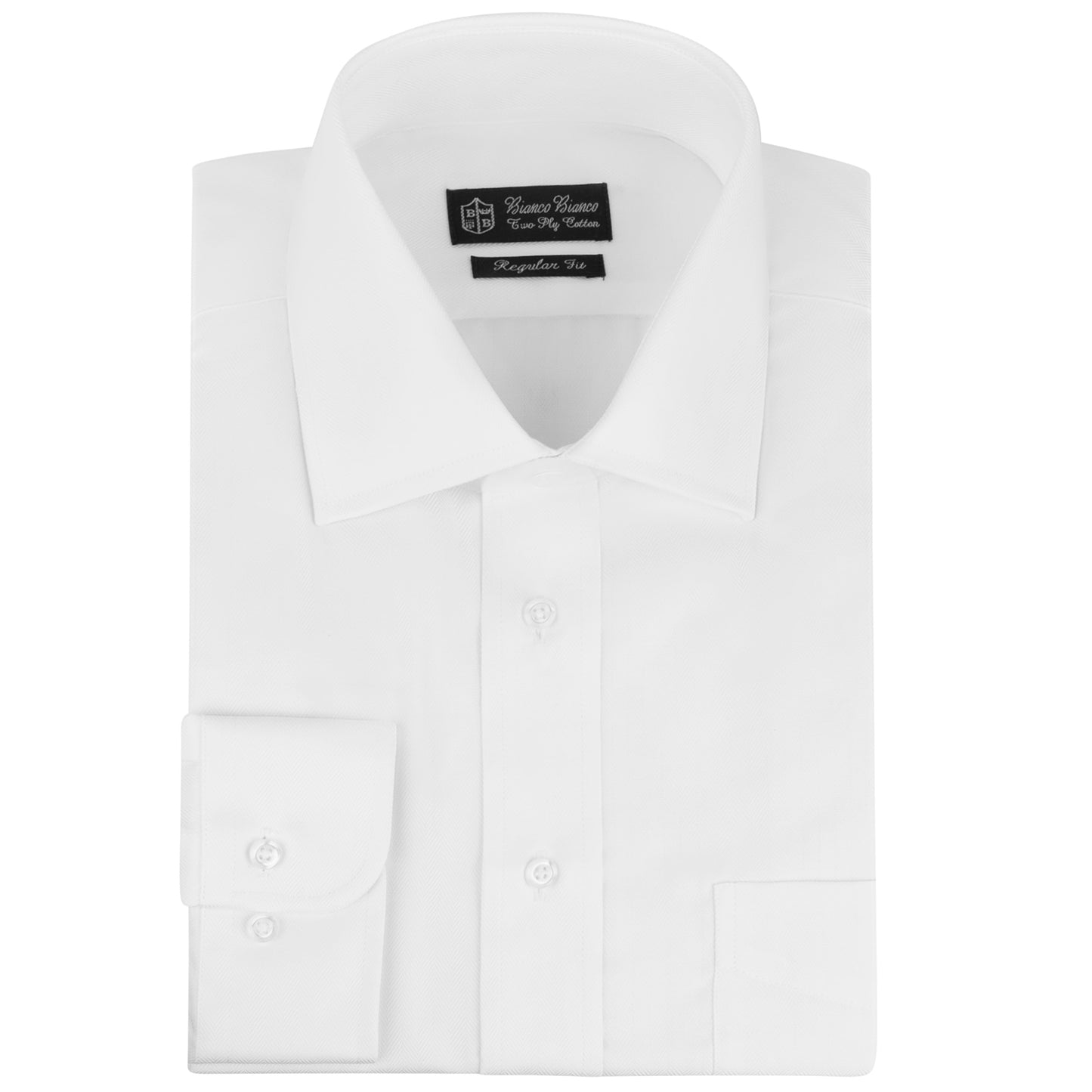 Bianco Bianco Men's Regular Fit (Button Cuff)